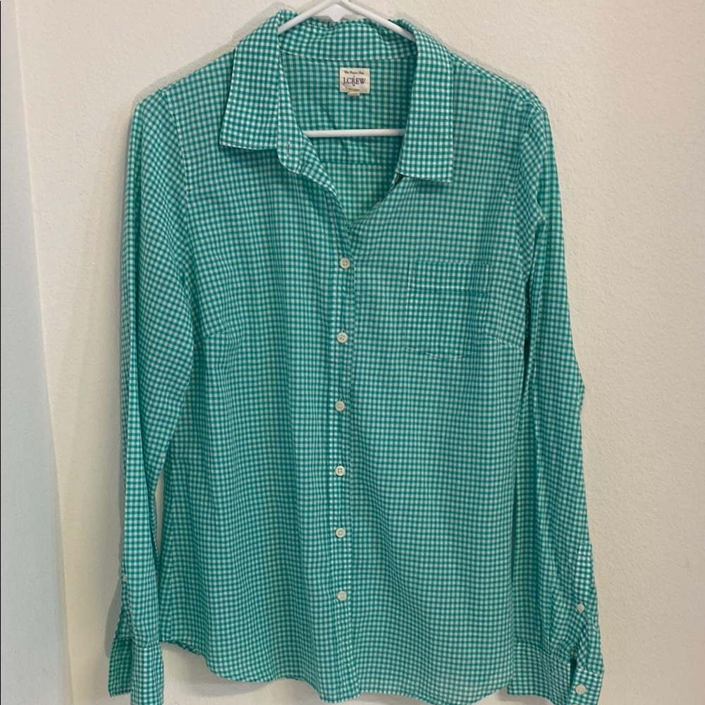 J. Crew Factory Turquoise Button Down Long-Sleeve Shirt